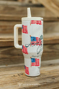 🇺🇸 American Girl Stars & Stripes 40oz Tumbler (Patriotic Western)