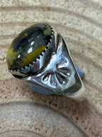 Annie Lincoln Navajo Sterling Silver Bumblebee Jasper Ring — Size 9