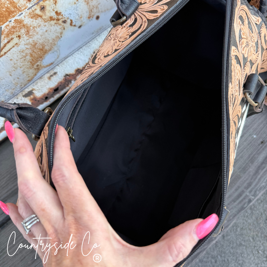 Tooled Leather Large Speedy Bag