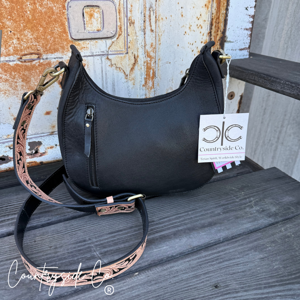 Brim Checkered Leather Conceal Carry Purse