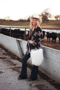 BOMBOM "Calgary" Western Open Front Cardigan — Luxurious Soft Layering Piece Made in USA (Medium available)