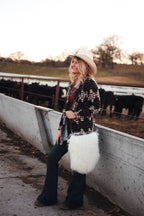 BOMBOM "Calgary" Western Open Front Cardigan — Luxurious Soft Layering Piece Made in USA (Medium available)