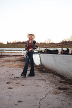 BOMBOM "Calgary" Western Open Front Cardigan — Luxurious Soft Layering Piece Made in USA (Medium available)