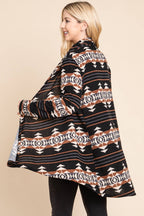 BOMBOM "Calgary" Western Open Front Cardigan — Luxurious Soft Layering Piece Made in USA (Medium available)