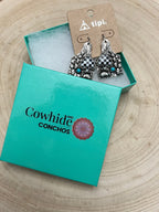 Western Cattle Tag, Armadillo & Spade Earrings with Checker Detail — 1½" Drop