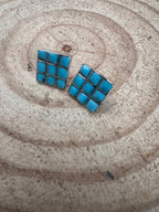 Charles Malani Zuni Turquoise & Sterling Silver Petite Earrings