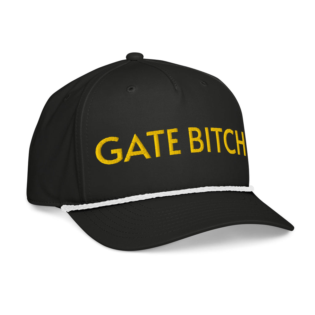 Gate Bitch Embroidered Braided Rope Bill Hat