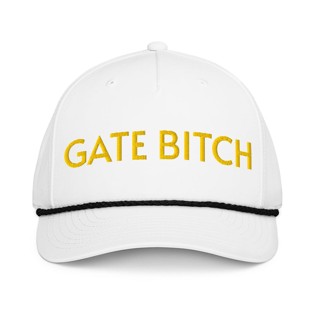 Gate Bitch Embroidered Braided Rope Bill Hat