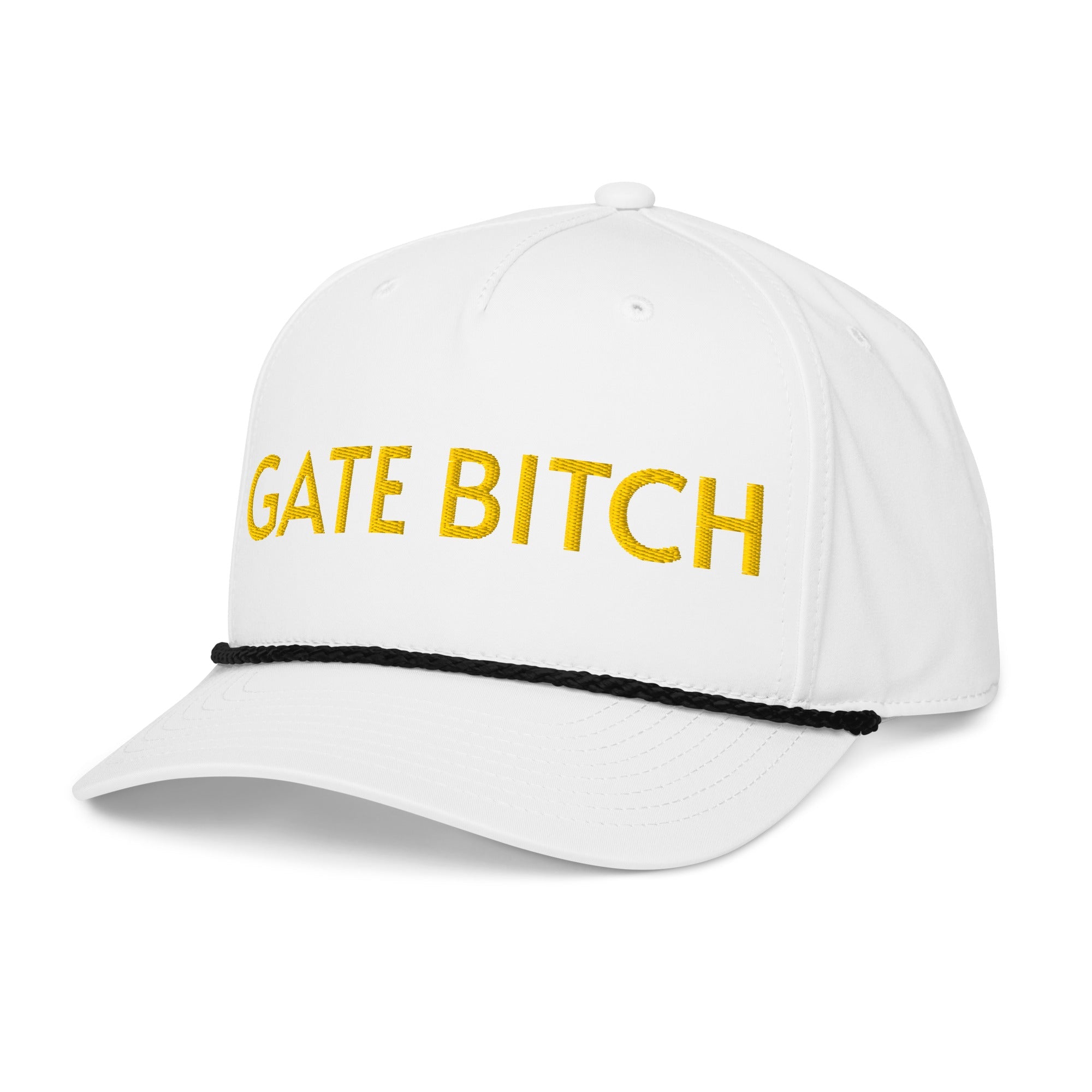 Gate Bitch Embroidered Braided Rope Bill Hat