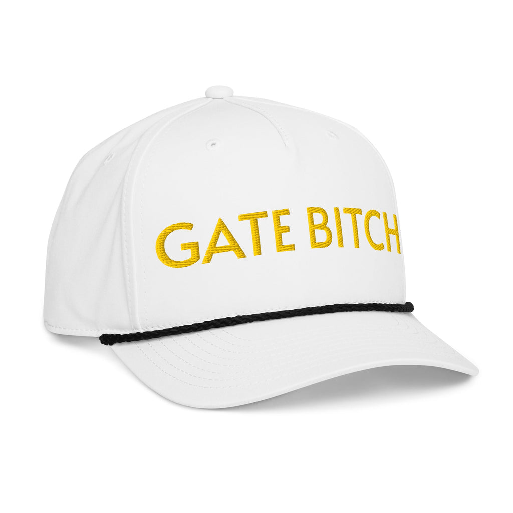 Gate Bitch Embroidered Braided Rope Bill Hat