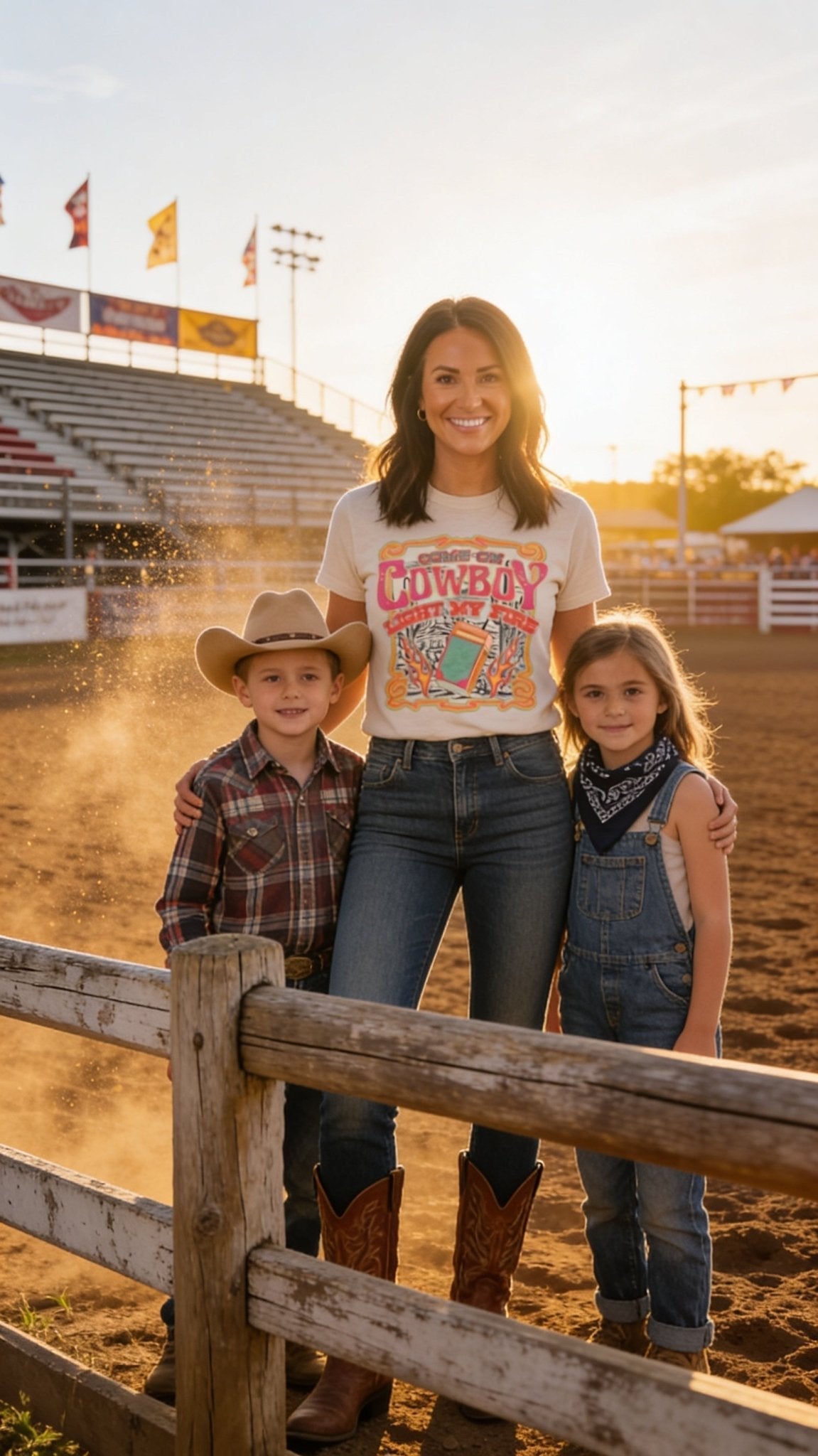 "Come on Cowboy, Light My Fire" Retro Western Graphic Tee — Off-White Jerzees Vintage Cowboy Core