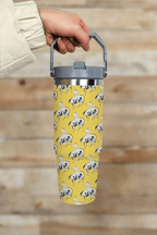 Cowboy Up Yellow Retro Western Print 30oz Tumbler