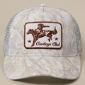 "Cowboys Club" Cowboy & Horse Embroidered Patch Mesh Cap — Wild West Charm with Adjustable Snapback