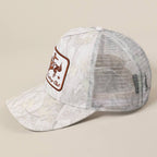 "Cowboys Club" Cowboy & Horse Embroidered Patch Mesh Cap — Wild West Charm with Adjustable Snapback