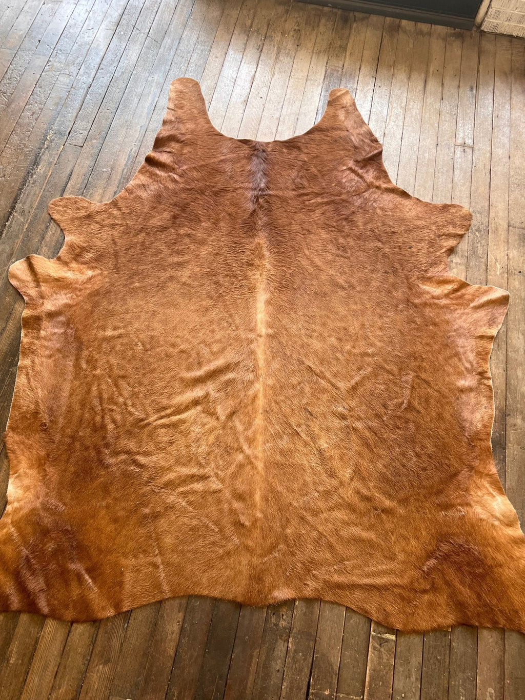 Genuine Brazilian Cowhide Rug — 8 ft × 6 ft (Photo-Exact Hide, Free Shipping)
