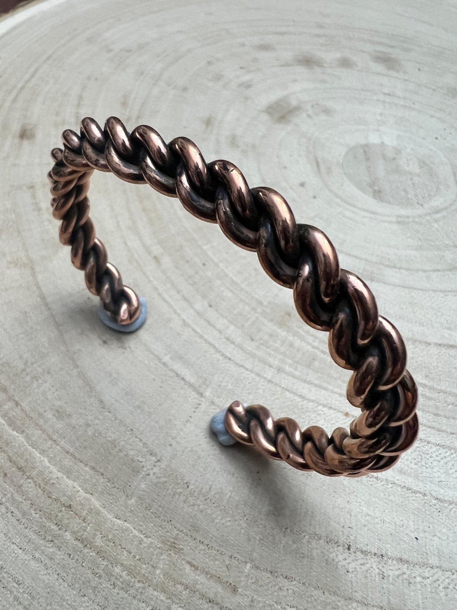 Elaine Tahe Navajo Copper Bracelet — Slim 5/16" Wide (Fits Up to 6 7/8" Wrist)