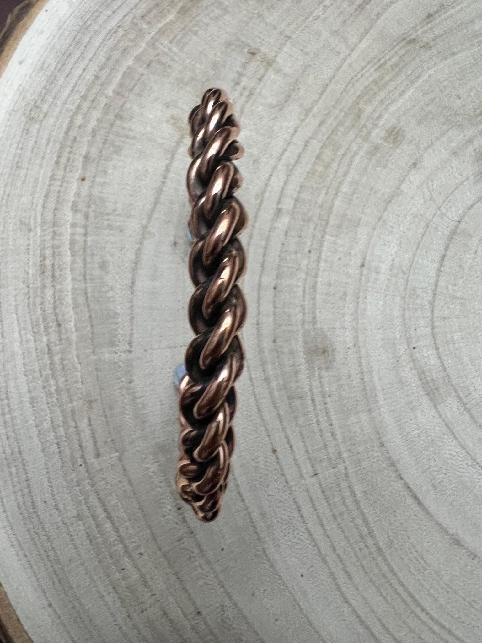 Elaine Tahe Navajo Copper Bracelet — Slim 5/16" Wide (Fits Up to 6 7/8" Wrist)