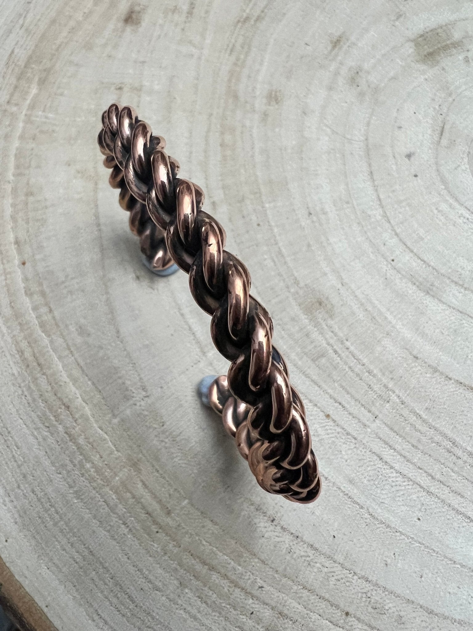 Elaine Tahe Navajo Copper Bracelet — Slim 5/16" Wide (Fits Up to 6 7/8" Wrist)