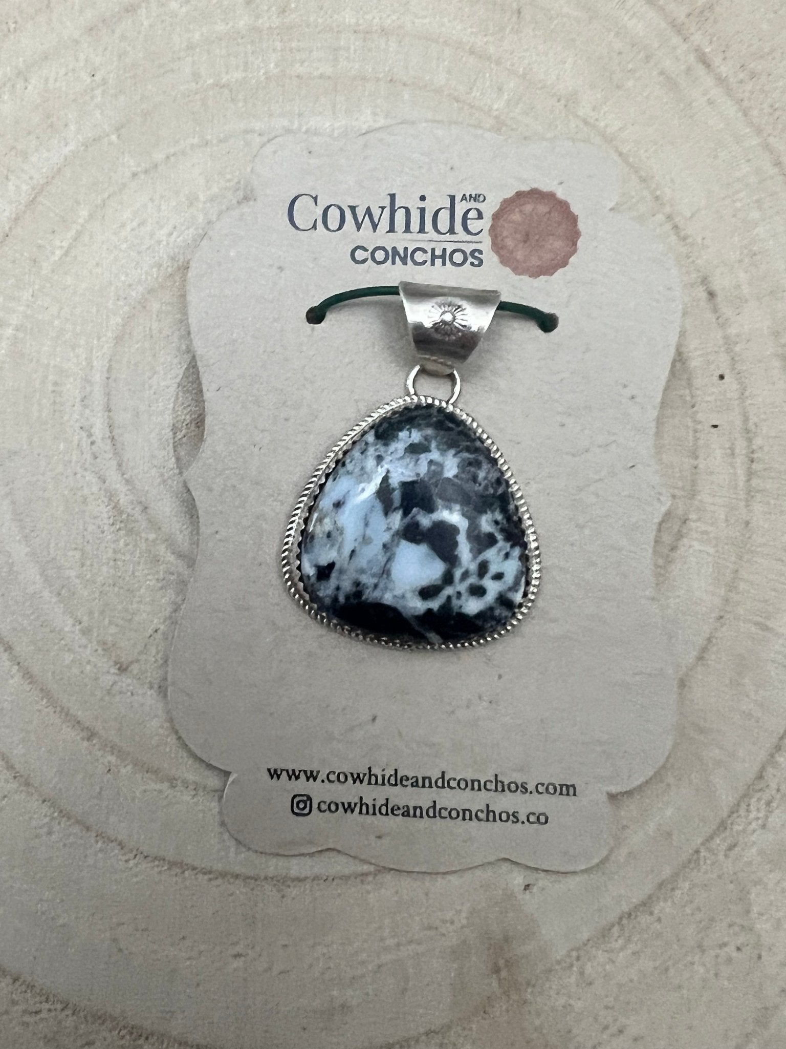 Ernest Hawthorne Navajo White Buffalo Turquoise & Sterling Silver Pendant — Hallmarked