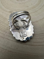 Eunise Wilson Navajo Sterling Silver Ring with Turquoise — Size 8 (Hallmark EJW)