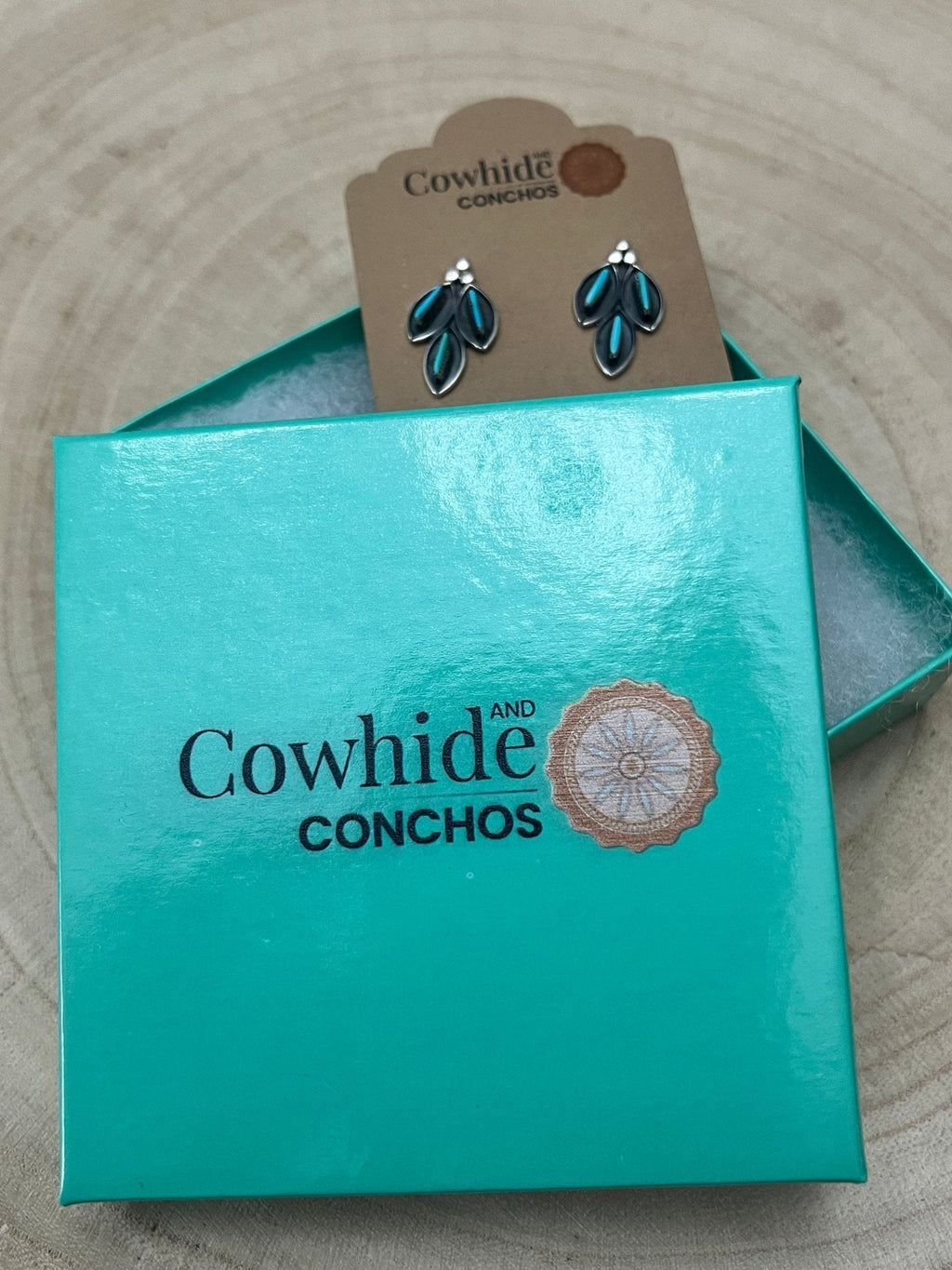 Fernando Othole Zuni Turquoise Sterling Silver Post Earrings