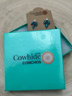 Fernando Othole Zuni Turquoise Sterling Silver Post Earrings