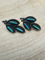 Fernando Othole Zuni Turquoise Sterling Silver Post Earrings