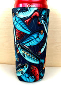 Fishing Lure Print Slim 12oz Can Koozie