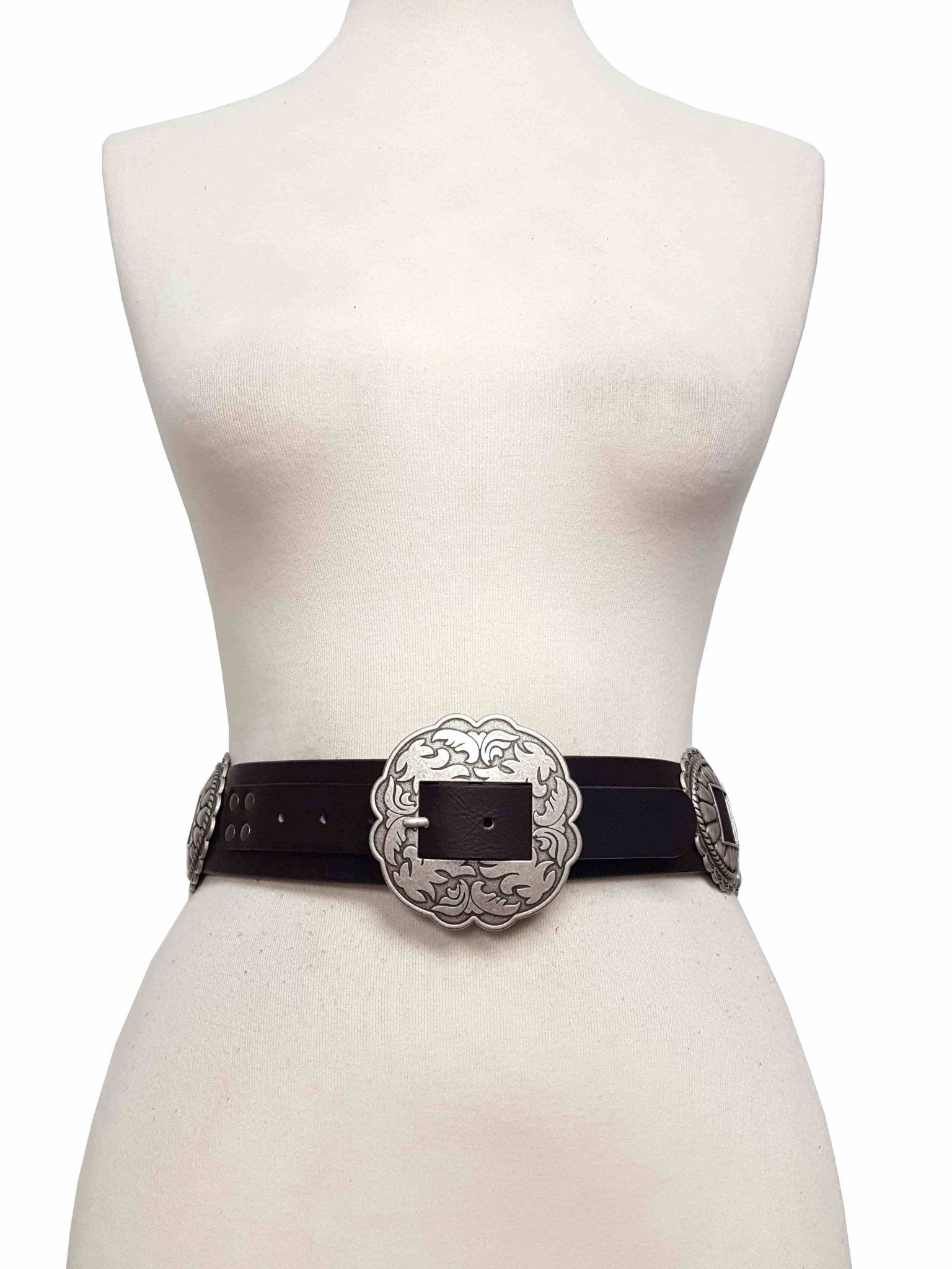 Fully Packed Concho Wide Western Belt — 2-Inch Width with 9 Conchos