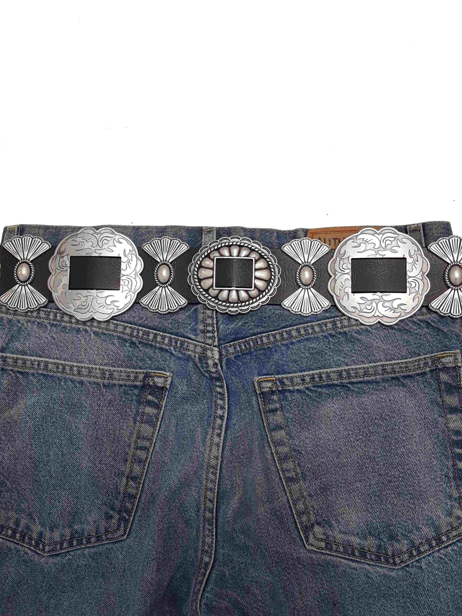 Fully Packed Concho Wide Western Belt — 2-Inch Width with 9 Conchos