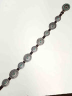 Genuine Distressed Leather Western Concho Belt with Faux Turquoise Stone Buckle