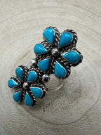 Gina Dosedo Zuni Sterling Silver Ring with Turquoise — Size 7.5