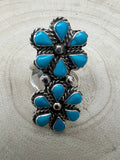 Gina Dosedo Zuni Sterling Silver Ring with Turquoise — Size 7.5
