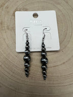Western Graduated Faux Sterling Pearl Dangle Earrings — 2" Drop