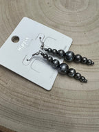 Western Graduated Faux Sterling Pearl Dangle Earrings — 2" Drop