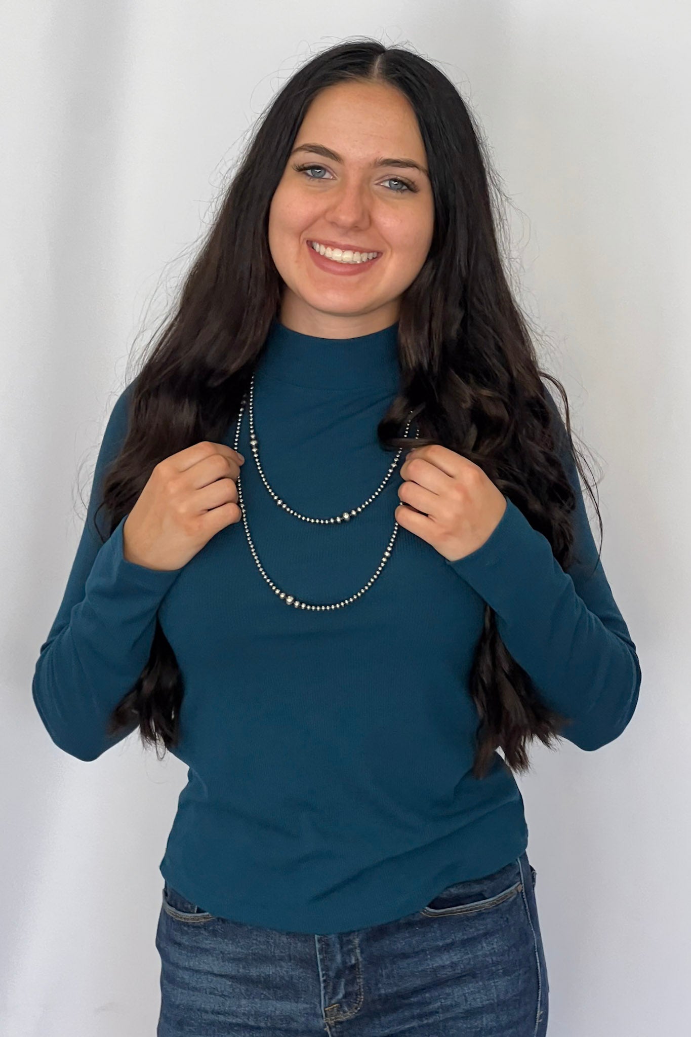 Graduated Sterling Pearl Necklace — 22 inch (4-5-6-8mm)