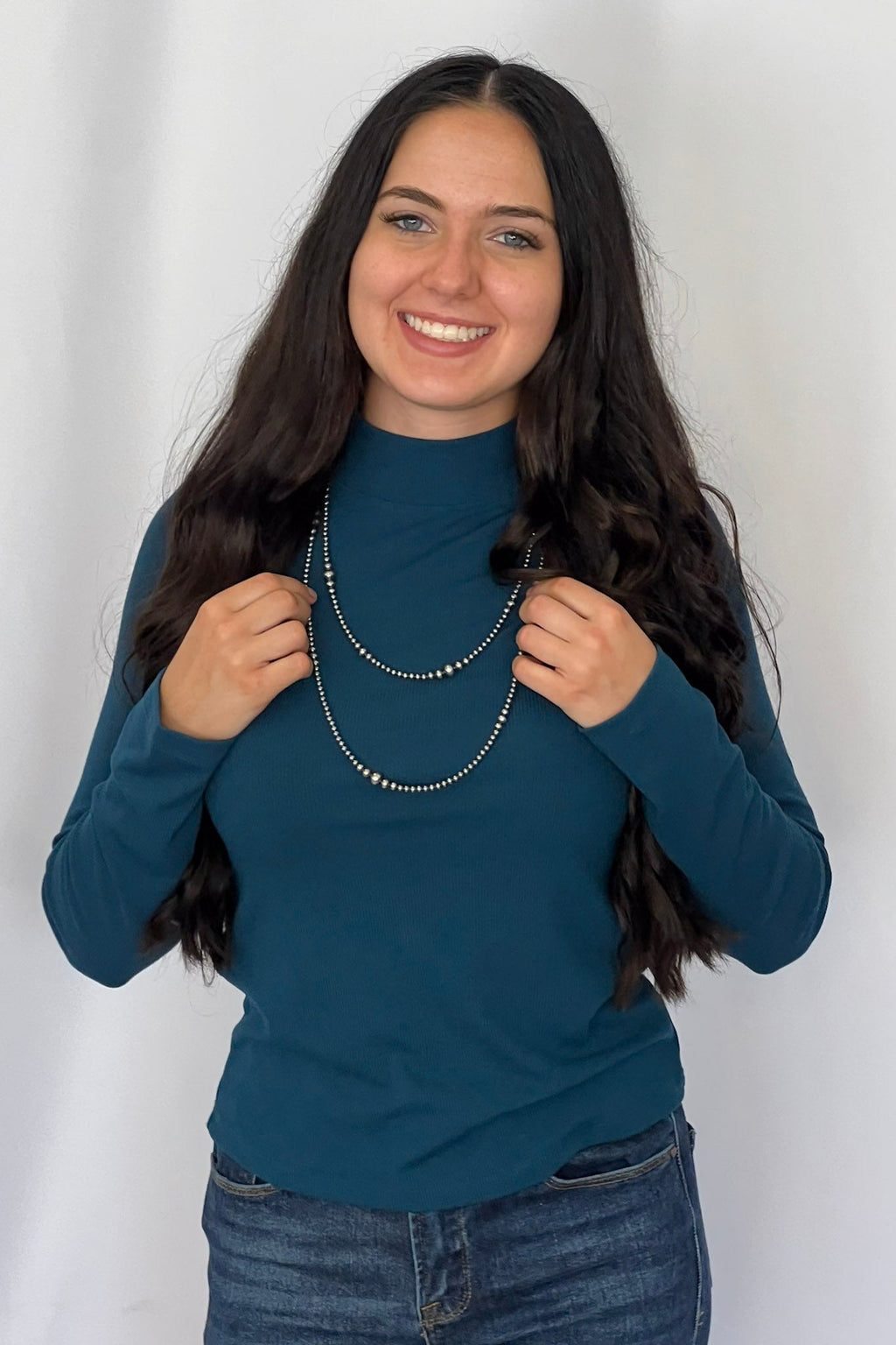 Graduated Sterling Pearl Necklace — 28 inch (Made in USA, 4-5-6-8mm)