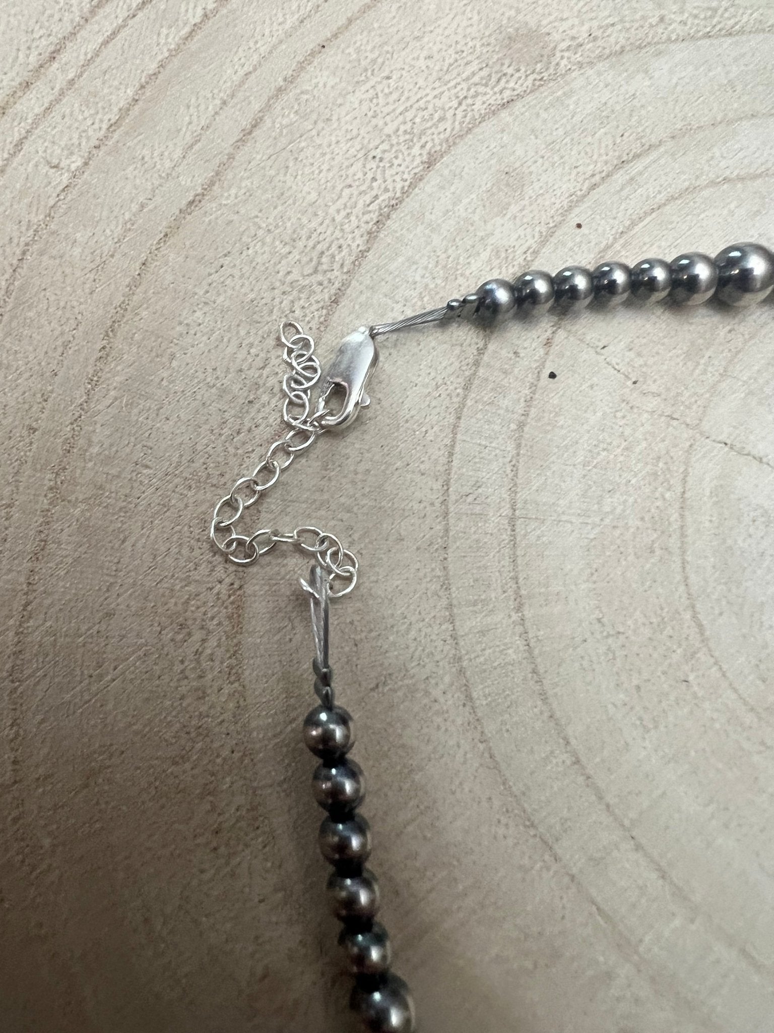 Graduated Sterling Pearl Choker — 15 inch (4-5-6-8mm Oxidized)