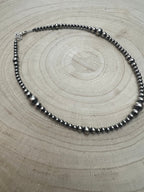 Graduated Sterling Pearl Choker — 15 inch (4-5-6-8mm Oxidized)