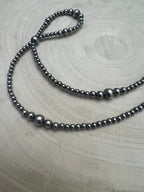 Graduated Sterling Pearl Hoop Necklace — 23 inch (4-5-6-8mm)