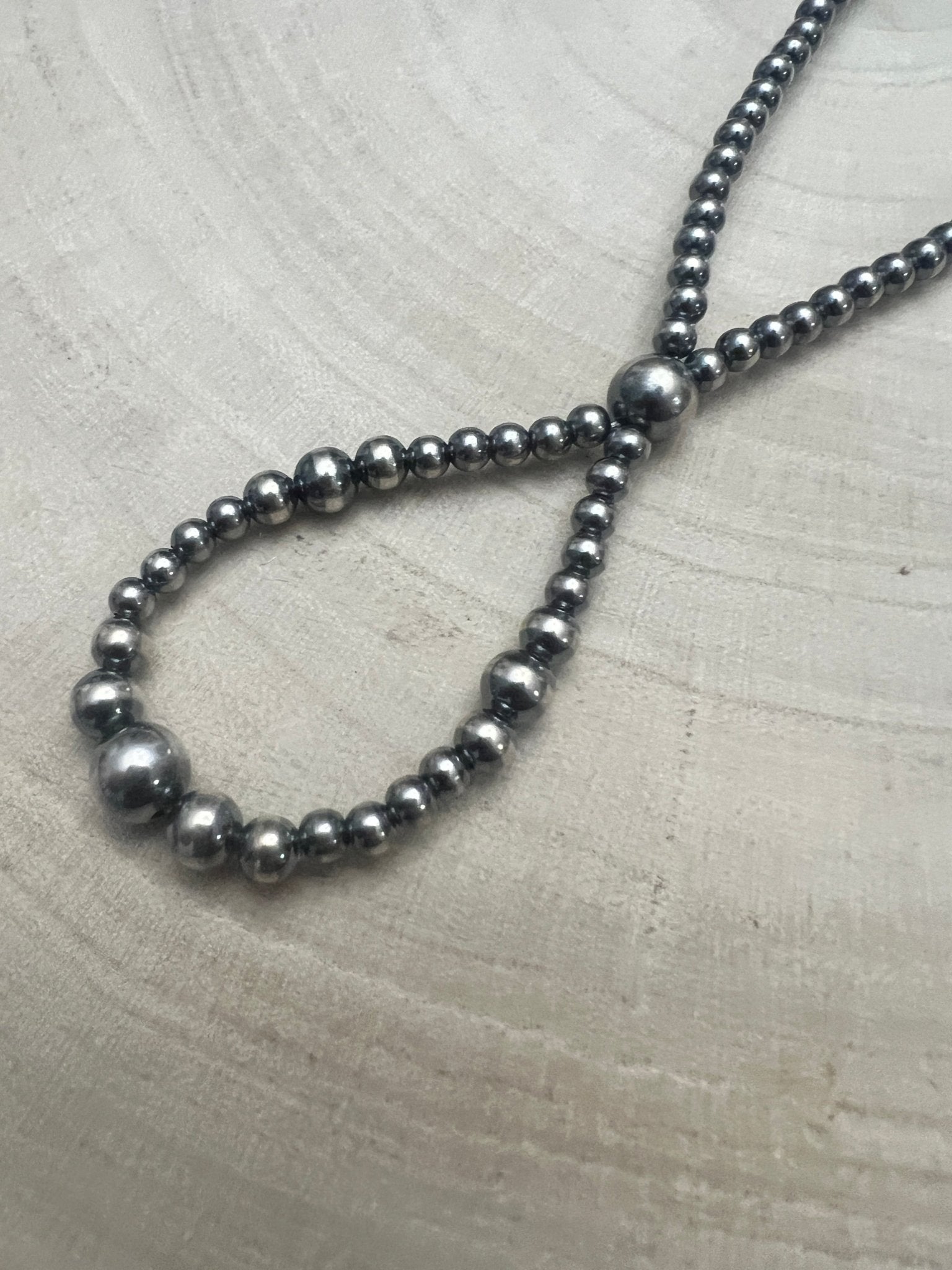 Graduated Sterling Pearl Hoop Necklace — 23 inch (4-5-6-8mm)
