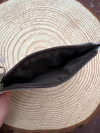 Western Hair-on-Hide Coin Purse — Brown & White Cowhide Mini Accessory