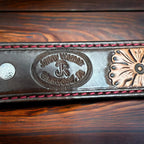 Hand-Tooled Western Leather Belt — Floral Design (32–36 Waist)