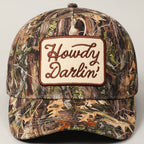 "Howdy Darlin'" Realtree Camo Patch Trucker Hat — 100% Cotton with Adjustable Snapback