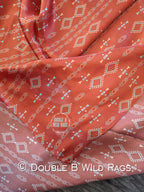 Wild Rag 100% SILK Rusty Orange Aztec Cowboy Western Neck Scarf Bandanna by Double B Wild Rags