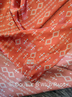 Wild Rag 100% SILK Rusty Orange Aztec Cowboy Western Neck Scarf Bandanna by Double B Wild Rags