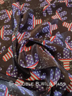 Wild Rag 100% SILK Patriotic Red White and Blue Cactus Cowboy Western Neck Scarf Bandanna by Double B Wild Rags