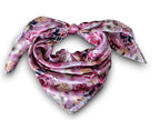 Wild Rag 100% SILK Lilac Purple Gold Floral Cowboy Western Neck Scarf Bandanna by Double B Wild Rags