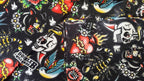 Wild Rag 100% SILK Black with Classic Tattoos Cowboy Western Neck Scarf Bandanna by Double B Wild Rags