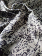 Wild Rag 100% SILK Dark Grey Pin Up Cowgirls and Hollyhock flowers Cowboy Western Neck Scarf Bandanna by Double B Wild Rags
